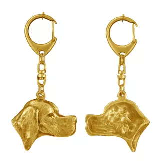 English Pointer - Gilded key ring with dog, handbag decoration, luxury accessory by Art-Dog brand