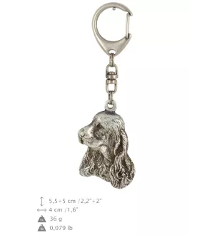 English Cocker Spaniel, Englische Cockerspaniel  - Versilberter Schlüsselanhänger mit Hund in einer Geschenkbox, Handtaschenschmuck, Rucksackanhänger der Marke Art-Dog