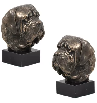 Mastiff, englischer Mastiff - Hundestatue, Büste auf Steinsockel, Skulptur, Trophäe für Hundeausstellung der Marke Art-Dog