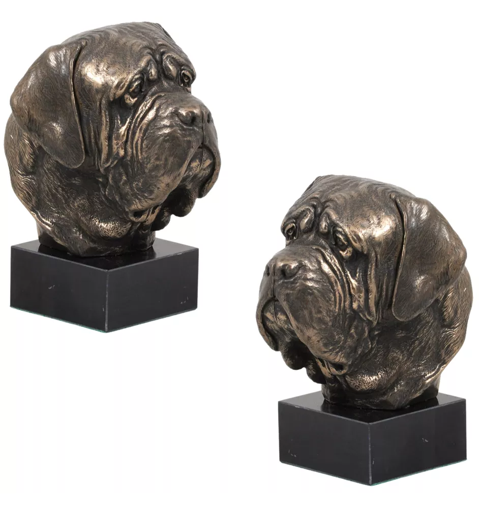 Mastiff, Mastiff anglais - Statue de chien, buste sur socle en pierre, sculpture, trophée pour exposition canine par la marque Art-Dog