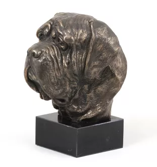 Mastiff, englischer Mastiff - Hundestatue, Büste auf Steinsockel, Skulptur, Trophäe für Hundeausstellung der Marke Art-Dog