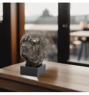 Mastiff, Mastiff anglais - Statue de chien, buste sur socle en pierre, sculpture, trophée pour exposition canine par la marque Art-Dog