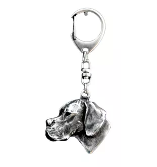 English Pointer I - Silver-plated key ring with a dog in a gift box, handbag decoration, backpack pendant by Art-Dog brand