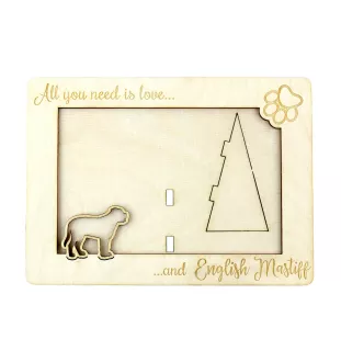 English Mastiff - Photo frame, engraved wooden frame, a lovely gadget for the dog lover by Art-Dog