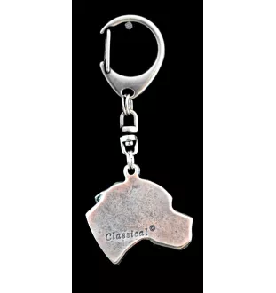 Pointer anglais I - Porte-clés argenté avec un chien dans une boîte cadeau, décoration de sac à main, pendentif de sac à dos par la marque Art-Dog