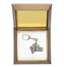 English Pointer - Silver-plated key ring with a dog in a gift box, handbag decoration, backpack pendant by Art-Dog brand