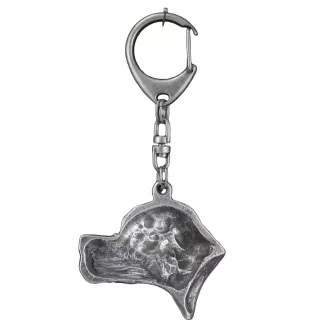 English Pointer - Silver-plated key ring with a dog in a gift box, handbag decoration, backpack pendant by Art-Dog brand