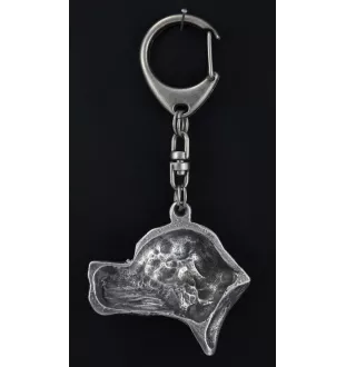 English Pointer - Silver-plated key ring with a dog in a gift box, handbag decoration, backpack pendant by Art-Dog brand