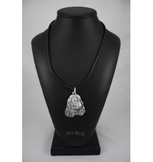 English Cocker Spaniel, Englische Cockerspaniel  I - Hundehalsband in Geschenkbox, versilbertes Medaillon für Hundefans, markanter Anhänger der Marke Art-Dog