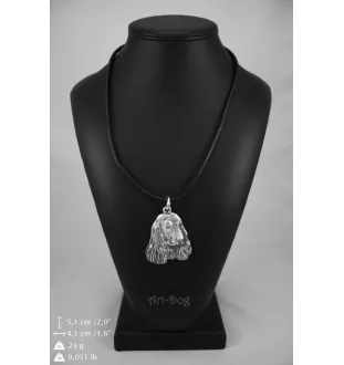 Cocker spaniel anglais I - Collier de chien dans une boîte cadeau, médaillon argenté pour fan de chien, pendentif remarquable de la marque Art-Dog