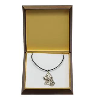 English Cocker Spaniel - Dog necklace in gift box, silver-plated locket for dog fan, striking pendant by Art-Dog brand