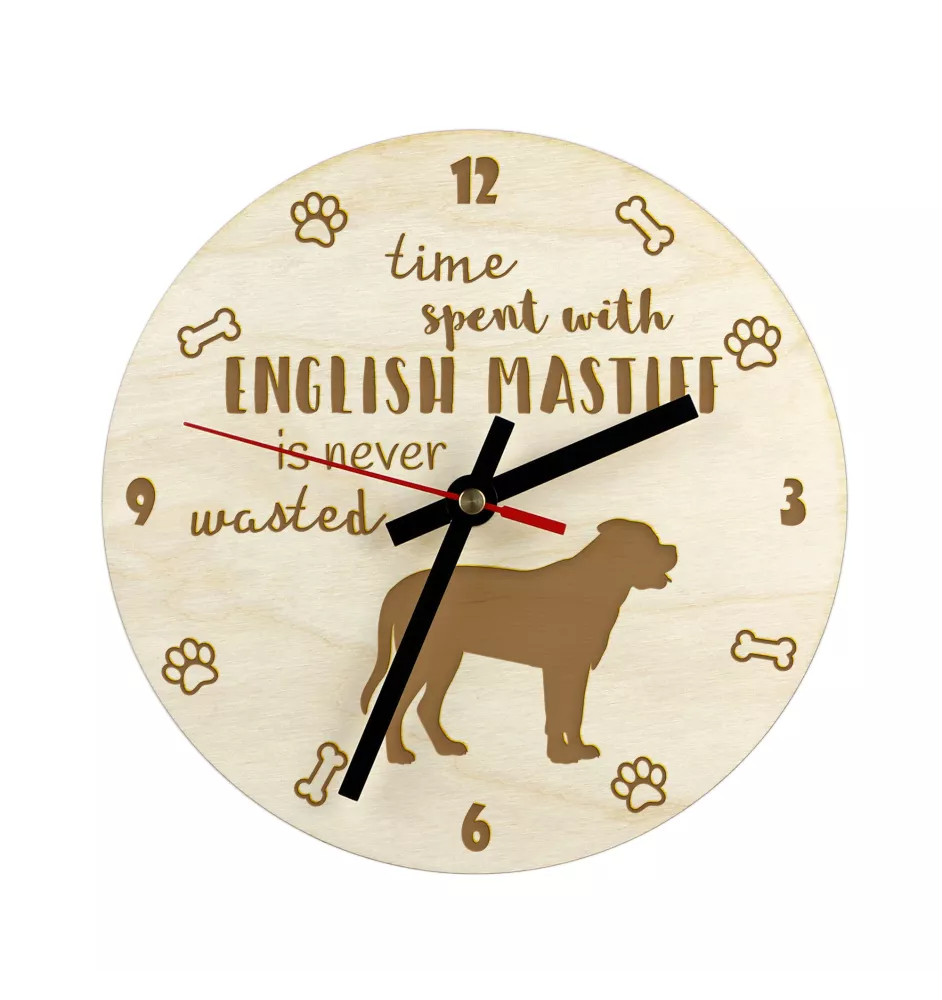 Mastiff, Mastiff anglais - horloge avec chien, horloge en bois avec gravure, horloge personnalisée par Art-Dog