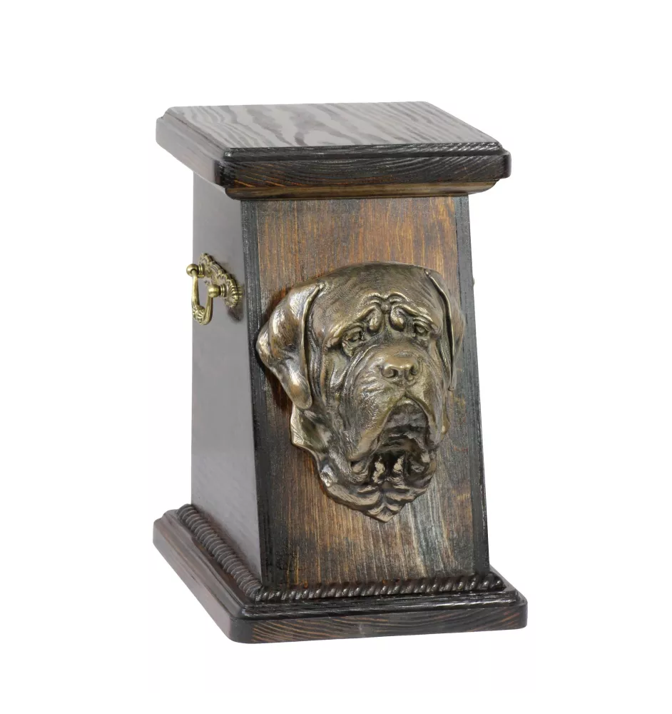 Mastiff, englischer Mastiff eine Ascheurne für Hunde, eine elegante Urne mit einer Statue, eine Gedenkurne mit dem Porträt eines Hundes von der Marke Art-Dog