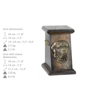 Mastiff, englischer Mastiff eine Ascheurne für Hunde, eine elegante Urne mit einer Statue, eine Gedenkurne mit dem Porträt eines Hundes von der Marke Art-Dog