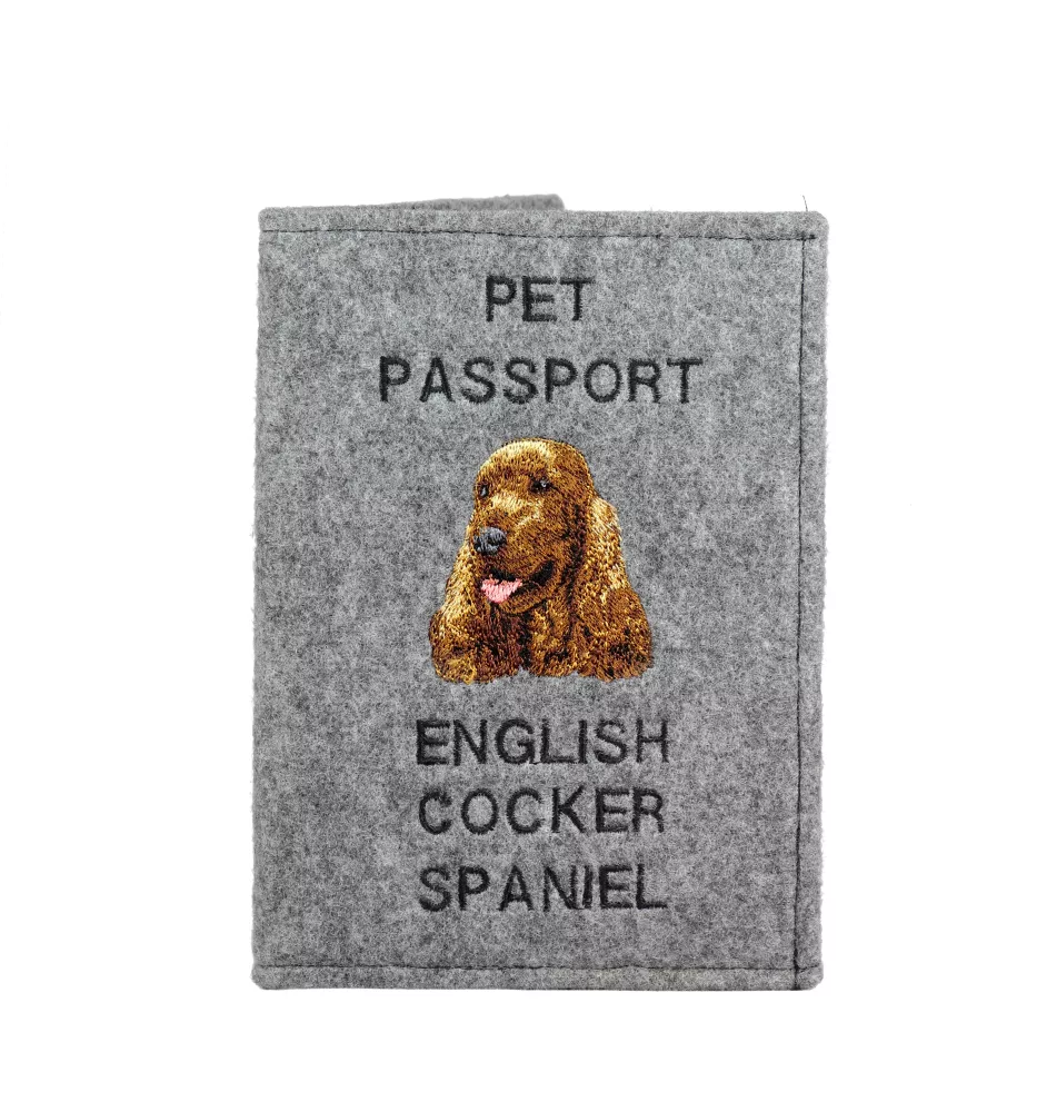 Cocker spaniel anglais - Porte passeport pour chien, porte document, cadeau pour le voyageur de la marque Art-Dog