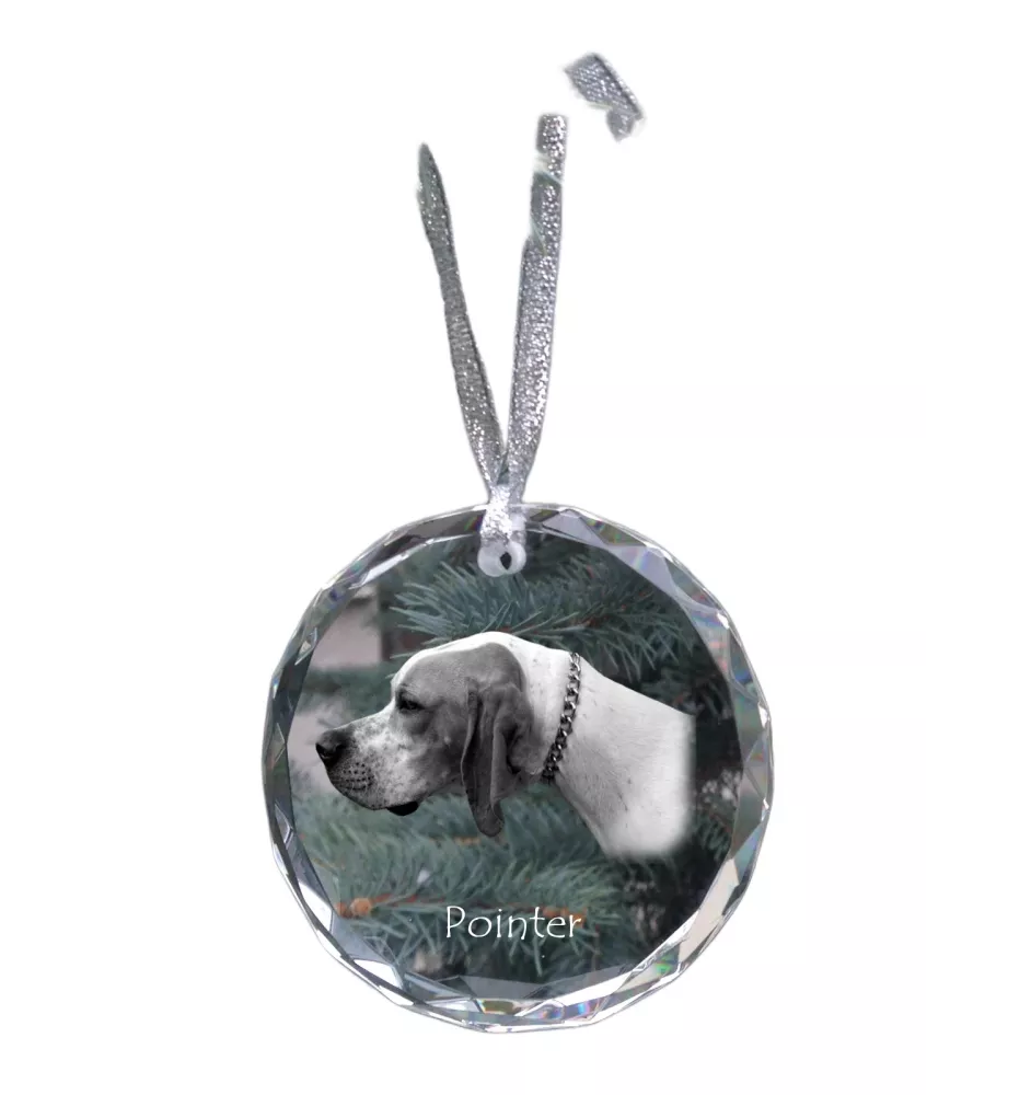 English Pointer, Englischer Pointer I - Kristallkugel mit Foto, Hundebild im Kristall, personalisierter Christbaumschmuck von Art-Dog.