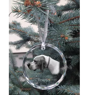 English Pointer, Englischer Pointer I - Kristallkugel mit Foto, Hundebild im Kristall, personalisierter Christbaumschmuck von Art-Dog.