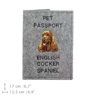 English Cocker Spaniel - Dog passport case, document case, gift for the traveller from the Art-Dog brand