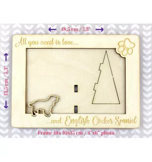 Cocker spaniel angielski ramka na zdjęcie ze sklejki Art-Dog