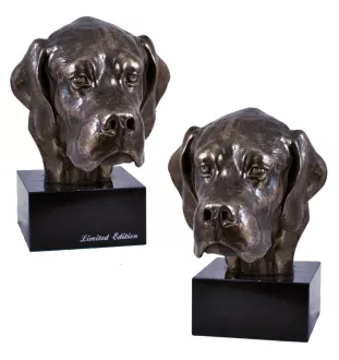 English Pointer, Englischer Pointer - Hundestatue, Büste auf Steinsockel, Skulptur, Trophäe für Hundeausstellung der Marke Art-Dog