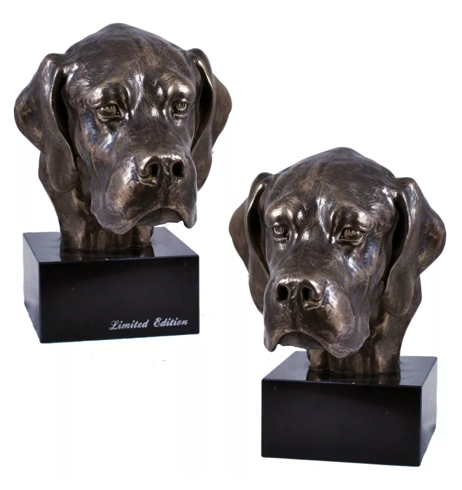 English Pointer, Englischer Pointer - Hundestatue, Büste auf Steinsockel, Skulptur, Trophäe für Hundeausstellung der Marke Art-Dog