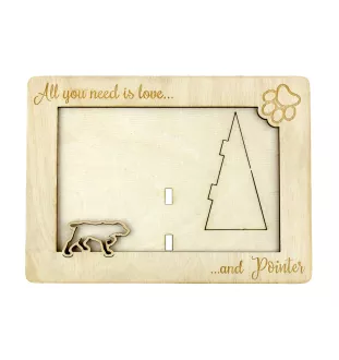 English Pointer - Photo frame, engraved wooden frame, a lovely gadget for the dog lover by Art-Dog