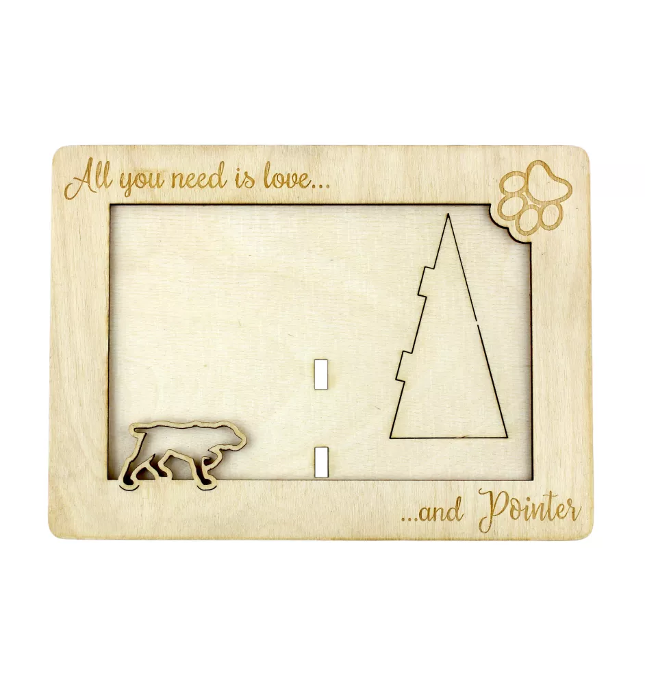 English Pointer - Photo frame, engraved wooden frame, a lovely gadget for the dog lover by Art-Dog