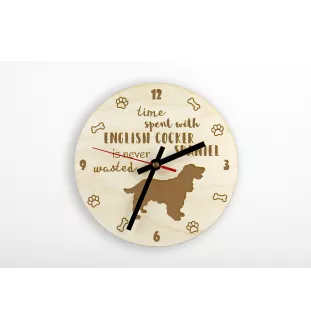 Cocker spaniel anglais - horloge avec chien, horloge en bois avec gravure, horloge personnalisée par Art-Dog