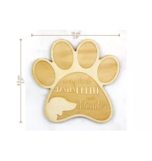 English Pointer - Mug coaster, engraved coaster with dog, gift for dog lover by Art-Dog brand