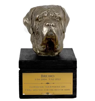 English Mastiff - an urn with an engraving and a sculpture of a dog, a handmade product by the Art-Dog brand.