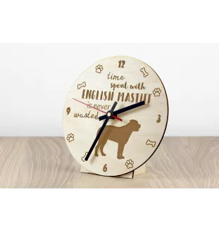 Mastiff, englischer Mastiff - Hundeuhr, Holzuhr, Wanduhr für Hundefreunde, Tisch- und Regaluhr, Art-Dog