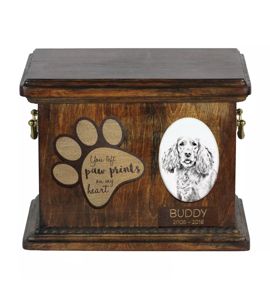 English Cocker Spaniel - urn for dog ashes, personalized urn with a photo, dog photo urn by Art-Dog