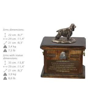 Cocker spaniel angielski urna z podobizną psa i tabliczką Art-Dog
