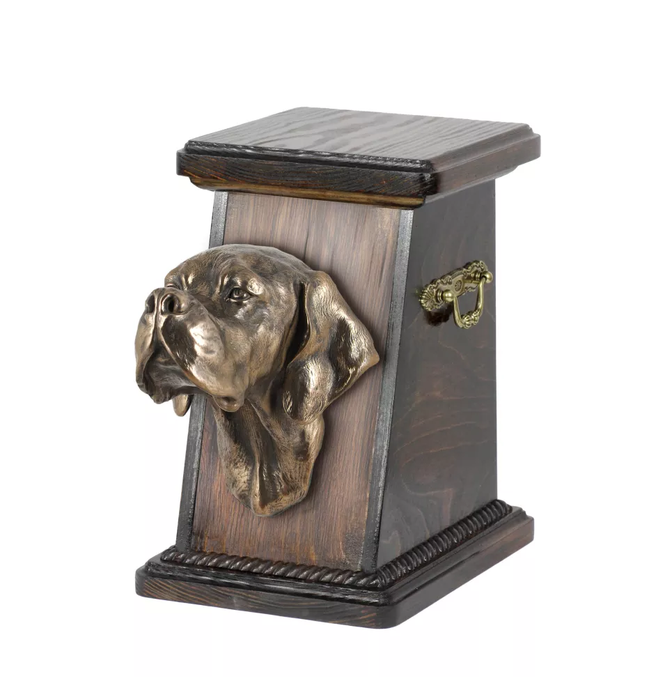 English Pointer - urn for dog ashes, elegant urn with a statue, commemorative urn with a bust of a dog by Art-Dog brand