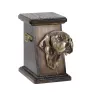 English Pointer, Englischer Pointer eine Ascheurne für Hunde, eine elegante Urne mit einer Statue, eine Gedenkurne mit dem Porträt eines Hundes von der Marke Art-Dog
