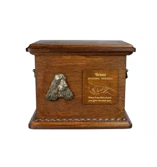 English Cocker Spaniel I - urn for dog ashes, personalized urn with engraving and bas-relief, commemorative box for dog ashes by Art-Dog brand
