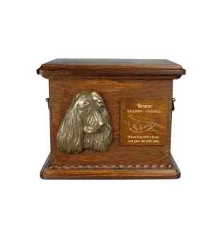 English Cocker Spaniel II - urn for dog ashes, personalized urn with engraving and bas-relief, commemorative box for dog ashes by Art-Dog brand