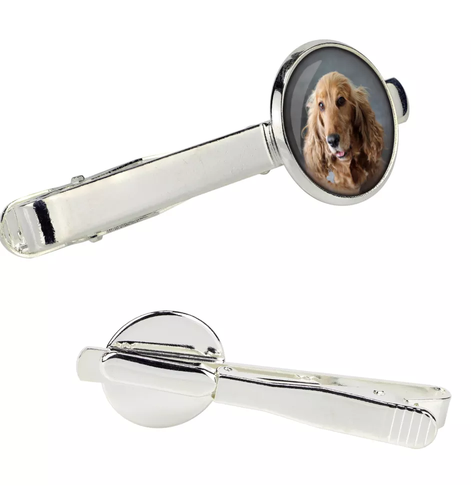 English Cocker Spaniel - tie clip in a box, stylish tie, personalized jewelry from the Art-Dog brand