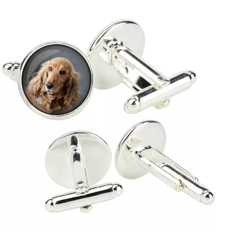 Cocker spaniel angielski spinka do mankietów w pudełku ze zdjęciem Art-Dog