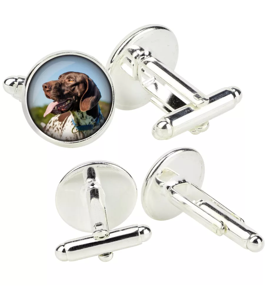 Pointer anglais - Boutons de manchette dans une boîte, bijoux faits à la main, produit de la marque Art-Dog