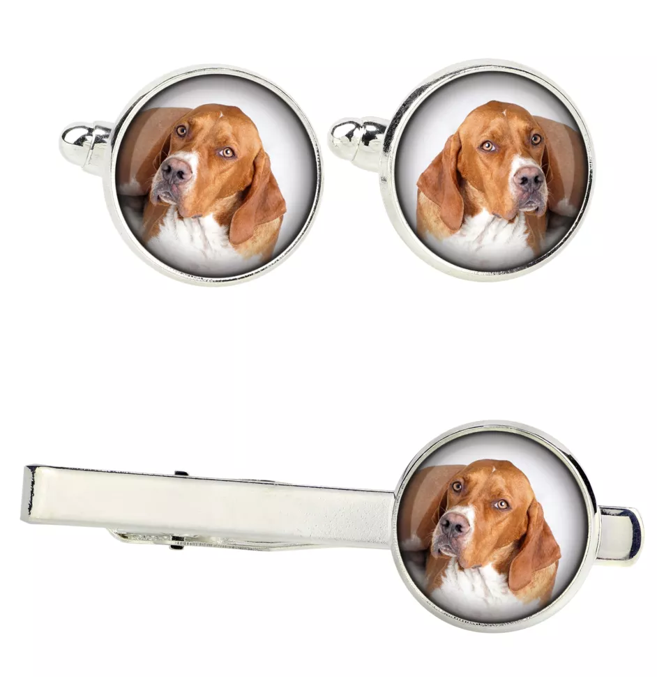 Pointer anglais I - Boutons de manchette et cravate avec votre photo, accessoire de costume, bijoux pour hommes de la marque Art-Dog.