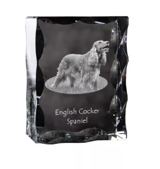 Cocker spaniel anglais - cristal avec photo de chien, statuette en verre avec photo, cadre exceptionnel avec photo de la marque Art-Dog