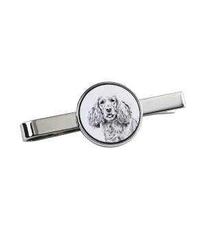 Cocker spaniel angielski spinka do krawatu z psem Art-Dog