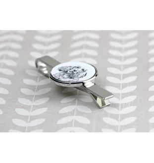 Cocker spaniel angielski spinka do krawatu z psem Art-Dog