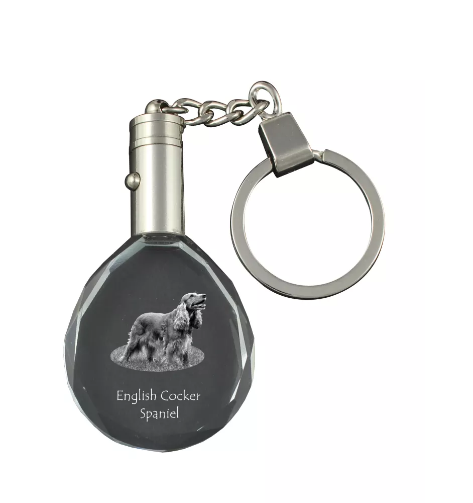 Cocker spaniel anglais - pendentif avec une photo de chien, porte-clés en cristal dans une boîte cadeau, un cadeau unique par Art-Dog