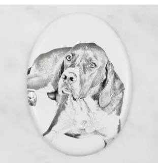 Pointer anglais I - une plaque commémorative avec une photo de chien, une plaque funéraire avec une impression, une plaque ovale personnalisée de la marque Art-Dog