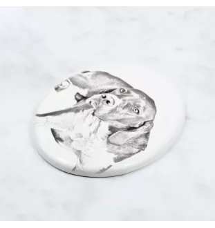 Pointer anglais I - une plaque commémorative avec une photo de chien, une plaque funéraire avec une impression, une plaque ovale personnalisée de la marque Art-Dog