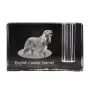 English Cocker Spaniel - Pen stand, crystal organiser with dog photo, unique desk decoration by Art-Dog brand