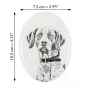 English Pointer II - commemorative plaque with a photo of a dog, tombstone with a print, personalized oval plaque from the Art-Dog brand
