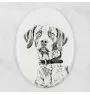 English Pointer, Englischer Pointer II - Gedenktafel mit einem Foto eines Hundes, Grabplatte mit Druck, personalisierte ovale Platte der Marke Art-Dog